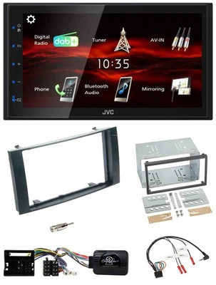 JVC USB Bluetooth Lenkrad DAB 2DIN Autoradio für VW Touareg T5 Caravelle Multiv - Bild 1 von 4