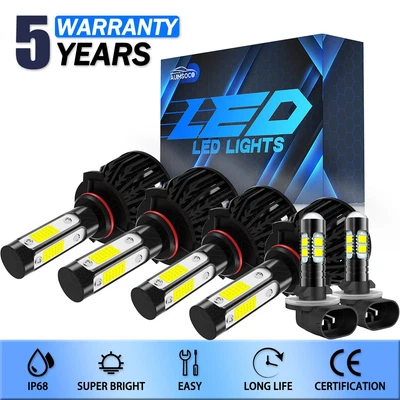 For Oldsmobile Aurora 1995-2002 6x LED Headlights Hi/Lo Beam Fog Light Bulbs - Image 1 of 4