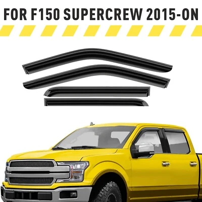 Protetores de chuva viseiras de ventilação sombra para 2015-2025 Ford F-150 SuperCrew - Imagem 1 de 4