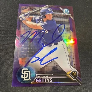 2016 Bowman Chrome Purple Refractor BDC185 Michael Gettys /250 Signed Auto - Picture 1 of 2