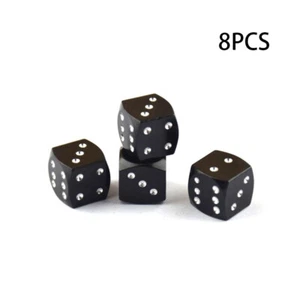 8x Black Abs Dice Valve Stem cap 1.2cm×1.2cm for Cartruck Bike Motorcycle Atv - Picture 1 of 5