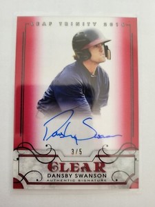 2016 Leaf Trinity Clear Auto Dansby Swanson Red Auto /5