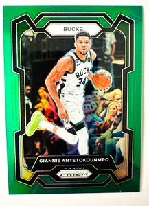 2023-24 Panini Prizm Giannis Antetokounmpo GREEN Prizm Card Bucks Color Match! - Picture 1 of 3