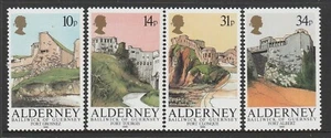 GUERNSEY - ALDERNEY 1986 Alderney FORTS set of 4 MNH - Military. - Picture 1 of 1