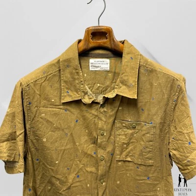 REI Co-Op Green Button Up Shirt Men Hemp Cotton Canvas Short Sleeve 26x31 XL - Image 1 of 4