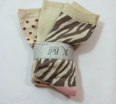 Носки женские Crew K Bell размер 9-11 зебра в полоску в горошек классический песок упаковка 3 шт. - Изображение 1 из 3