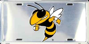 GEORGIA TECH CAR TRUCK TAG CHROME LICENSE PLATE YELLOW JACKETS METAL SIGN - Picture 1 of 5