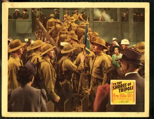 To  The Shores of Tripoli 11"x14"  Lobby Card John Payne Randolph Scott