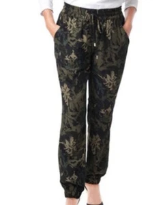 NWT Women's BUFFALO David Bitton Green Floral Camo Print Soft Pant Joggers Sz S - Picture 1 of 9