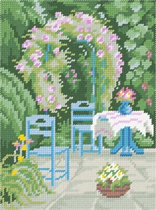Kit de punta de aguja hágalo usted mismo "En el jardín" 10,6"x14,2" / 27x36 cm - Imagen 1 de 1