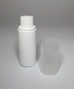 50ml HDPE Plastic Over Cap Bottles With Ribbed White Screw Top Cap *ANY AMOUNT* - Picture 1 of 2