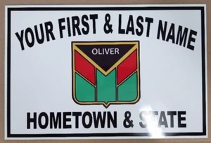 PERSONALISIERTES OLIVER TRAKTOR ALUMINIUM NAMENSSCHILD - Bild 1 von 1