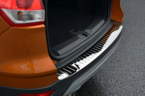 To Fit Ford Kuga (2013+): Rear Bumper Protector Scratch Guard Black Chrome - Picture 1 of 4