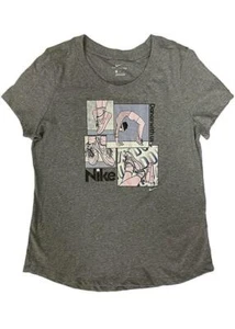 Nike Girls T-Shirt XL All Play Graphic Tee Gray DH5864-091 Big Kids New - Picture 1 of 3