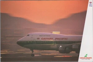 CATHAY PACIFIC BOEING 747 VINTAGE AIRLINE ISSUE POSTCARD HONG KONG KAI TAK - Picture 1 of 2