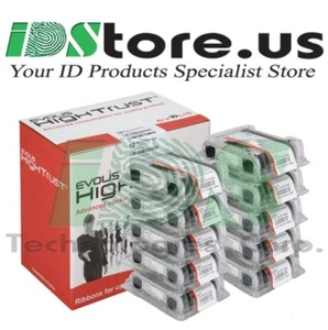 New R5F002AAA Evolis Color Ribbon YMCKO Primacy, Zenius - 200 images - 10 Pack - Picture 1 of 4