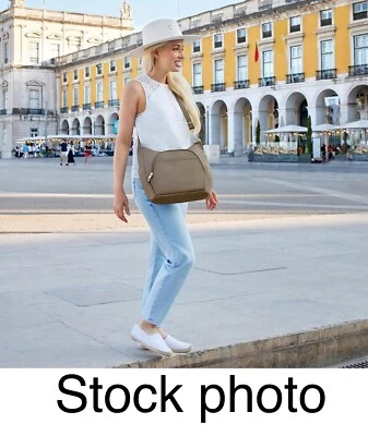 Travelon Anti-Theft Classic Crossbody Bucket Bag RIFD Pockets Zip Expandable - Image 1 of 4