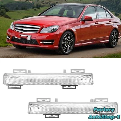 For Mercedes Benz C E W204 W212 C207 R172 LED DRL Daytime Running Fog Light Set - Image 1 of 4