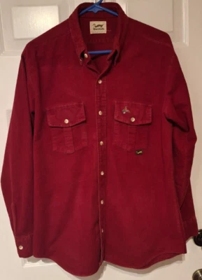 Vintage Duxbak Chamois Flannel Shirt Button Up Dark Red Double Logo Sz XL - Image 1 of 4