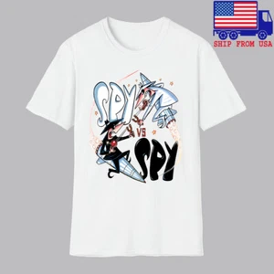 SPY vs SPY Megazine Cartoon Men's White T-shirt Size S-5XL - Picture 1 of 1