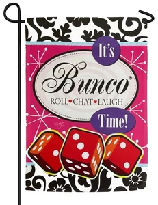 It's Bunco Time! Sublimated Garden Flag - Picture 1 of 1
