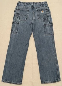 Jeans CARHARTT donna 8X30(29) WB013 denim lavato falegname lavoro cargo blu - Foto 1 di 22