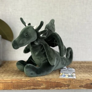 Jellycat Forest Dragon - Green Velour Soft Detailed Beanie Dragon Rare 10” - Picture 1 of 13