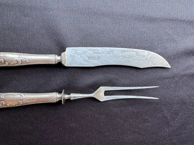 Tranchierbesteck Solingen 2-teilig, versilbert, Tranchiermesser & Tranchiergabel - Bild 1 von 4