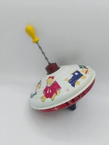 Spinning top toy Train Rocking Horse Drum Bear Hums as it spins. Metal - Picture 1 of 8