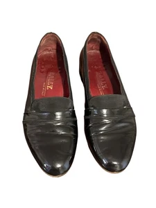 Bally Made In Italy Lackleder Schuhe Größe 10 M Schwarz Smoking Formeller Halbschuh - Bild 1 von 8