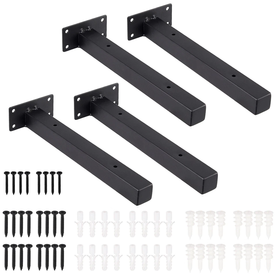 4pcs 10" NDUSTRIAL Shelf Bracket Heavy-duty Frame Wall Bedroom Kitchen Rack