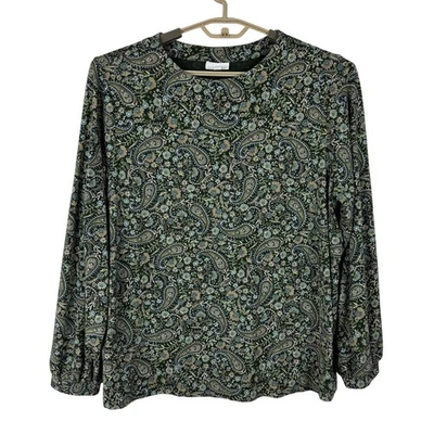 Blusa Top J. Jill Verde Cachemira 2X Algodón Modal Jersey Tejido Western Whimsigoth Foto 1 de 4