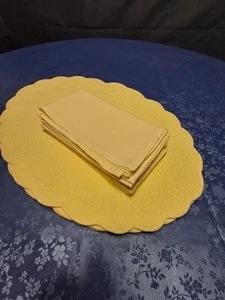 4pc Set/napkins&mats Yellow Quilted Sz Mats20x14" Napk20x19" William Sanoma - Picture 1 of 6
