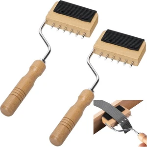codree 2 Pezzi Barella per Tessitura a Collo d'Oca Strumento per Tappezzeria, Manico in Legno 2 - Foto 1 di 7