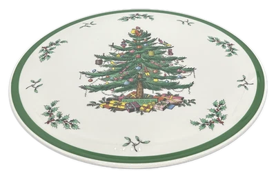 Plato de queso para pastel de árbol de Navidad Spode hueso plano Inglaterra de colección Foto 1 de 2