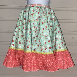 Matilda Jane Ruffled Kitchen Apron Full Sweep Multicolor Swing One Size OS Ties - Picture 1 of 12