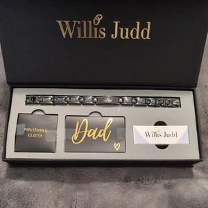Willis Judd - DAD Titanium Magnetic Bracelet with Blue Carbon Fiber, Color Gold - Picture 1 of 2