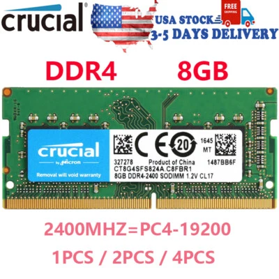 Crucial DDR4 32GB 16GB 8GB 2400MHZ PC4-19200 memory SODIMM Laptop RAM Notebook  - Image 1 of 4