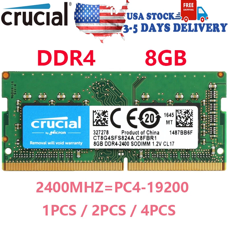 Crucial DDR4 32GB 16GB 8GB 2400MHZ PC4-19200 memory SODIMM Laptop RAM Notebook - Image 1 of 4