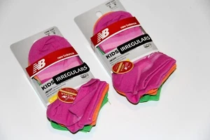 NEW BALANCE 6 pairs girls low cut MIX and MATCH pink orange green - Picture 1 of 4