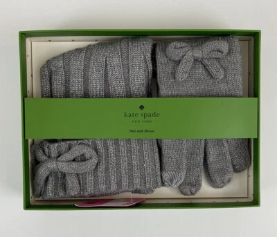 Kate Spade Hat And Glove Set - NEW - Gray - 1 Size - Изображение 1 из 3