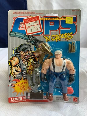1988 孩之宝 COPS "LOUIE THE PLUMBER" 可动人偶密封 Blister Pack — 第 1/4 张图片