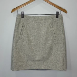 J. Crew Silver Wool Blend Mini Skirt (Size 0) - Picture 1 of 6
