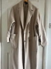 Topshop Size Uk 16 Long Maxi Nude/cream/brown Coat Will Fit Uk 12/14/16