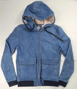 Arvust Denim Jacket Size Small Hooded Zipper Cotton - Picture 1 of 11