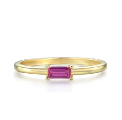Ladies 18 Carat Gold Vermeil & 925 Sterling Silver Ruby Solitaire Ring - Image 1 of 4