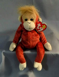 TY Beanie Baby Schatz der Affe Retired 1999 mit Fehlern/Sonderheiten - Bild 1 von 5
