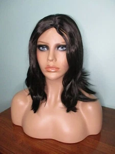 14" schwarz #1 gerade lange Bob LOB Markenlose Perücke - Bild 1 von 11