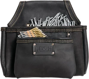 Brand New, Unopened FESA Leather Nail Pouch Attachment - Heavy Top Grain Black - Picture 1 of 7