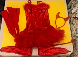 Red Devil Girls Medium Size 5-6 Halloween Costume - Picture 1 of 4